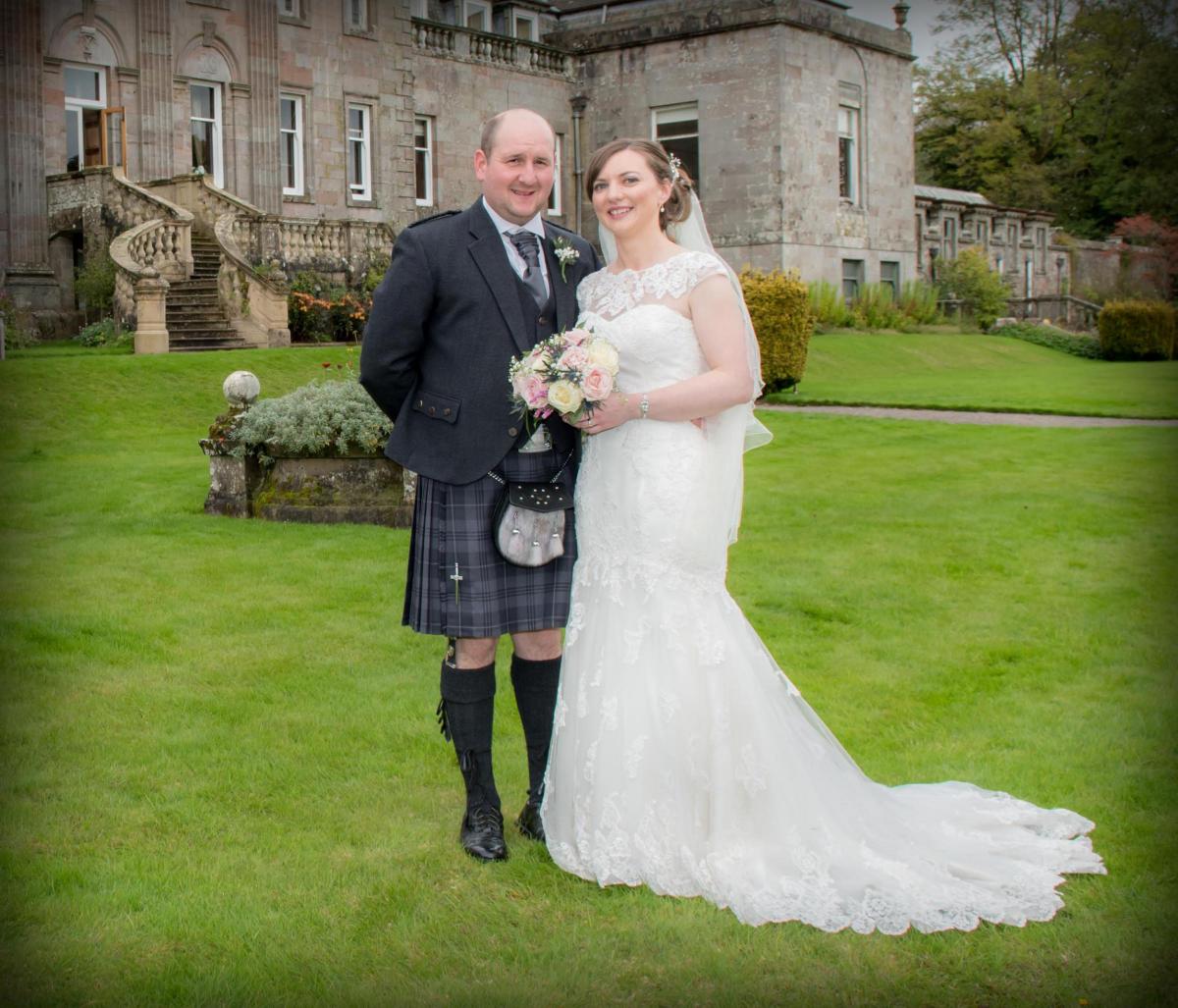 Heather Laurie, formerly of Snowden Close, Brampton, married Adrian Hall of Whitlawside, Canonbie, at Springkell, Eaglesfield Photo: Chris McBain