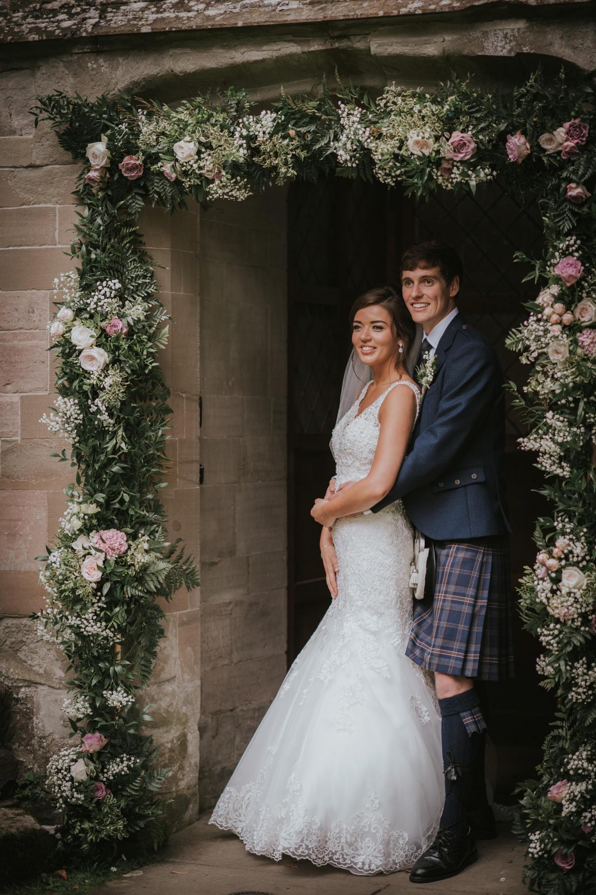 Fiona Stevenson, formerly of Pitlochry, and Calum Scott, formerly of Falkirk, now both Aberdeen, were married recently in Dunkeld Cathedral
Photo: Aboyne Photographics
