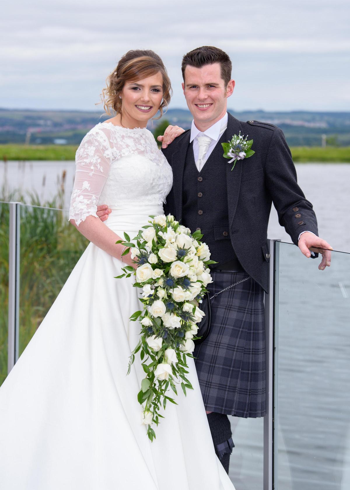 Kirsty Slattery and Stuart Barr, Harelaw Farm, Lanark, were married at The Vu 

Photo: George Stark Photography, Forth