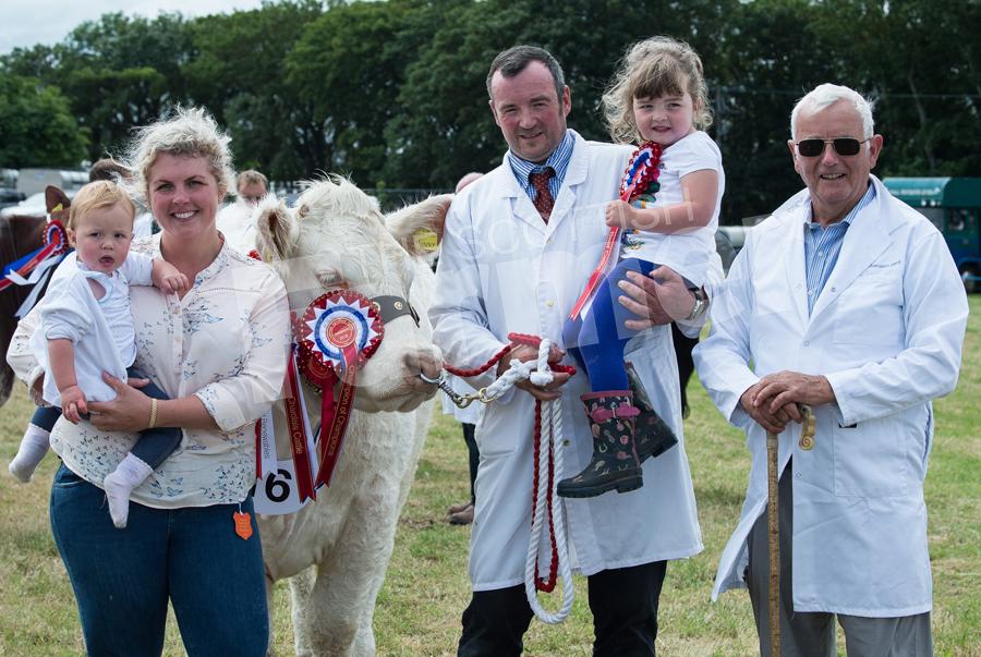 Family affair at Caithness show for Morris family after Olrig Minny scoop the overall champion of champion title,(L-R) Olivia(7months), Joanne, Andrew,Emily(3) Iain with Olrig Minny  . Ref: RH210718060