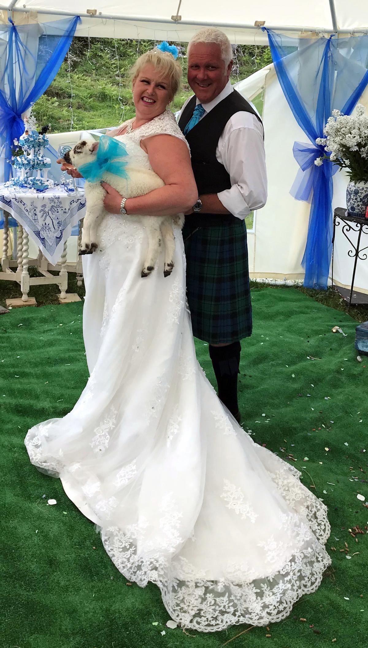 Wedded recently on Islay were Mairi Porter and John McCallum, both of Bluebell Cottage, Port Askaig, with the reception in a marquee in the garden   Picture: Jessica May Fletcher