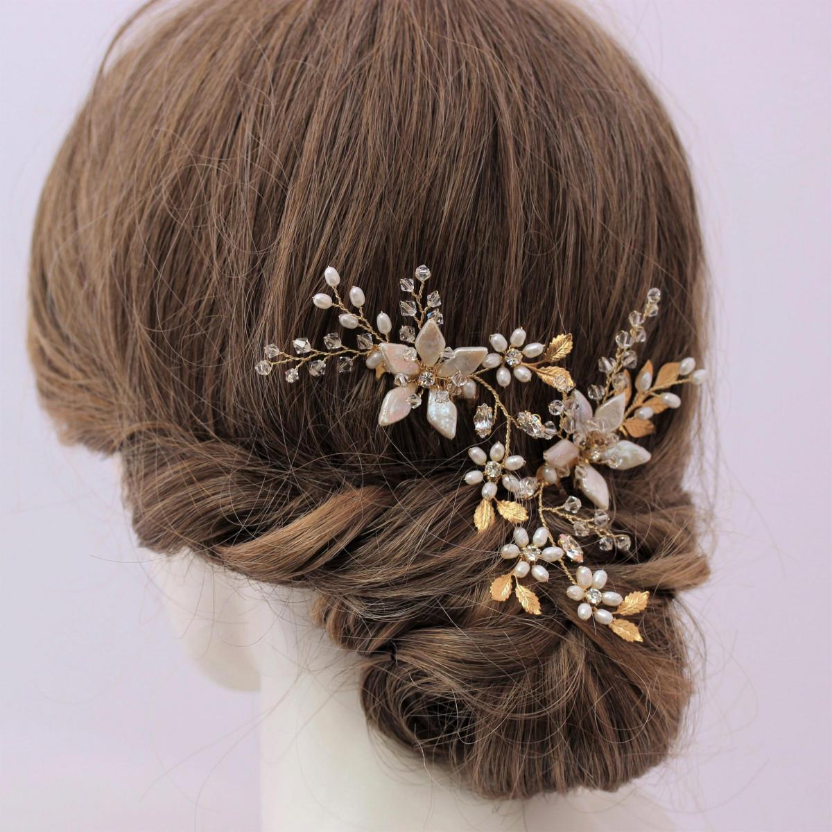 highlight the bridal up-do with these delicate hair combs