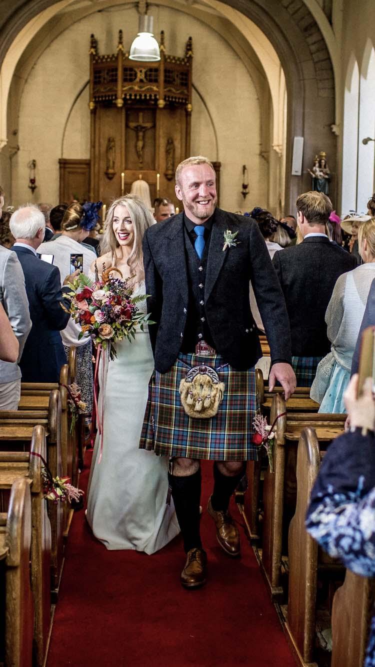 Married in St. Mary’s Church, Nairn were Natalie Campbell, of Upper Achintore, Fort William, and Simon Stephen, of Meikle Geddes Farm, Nairn